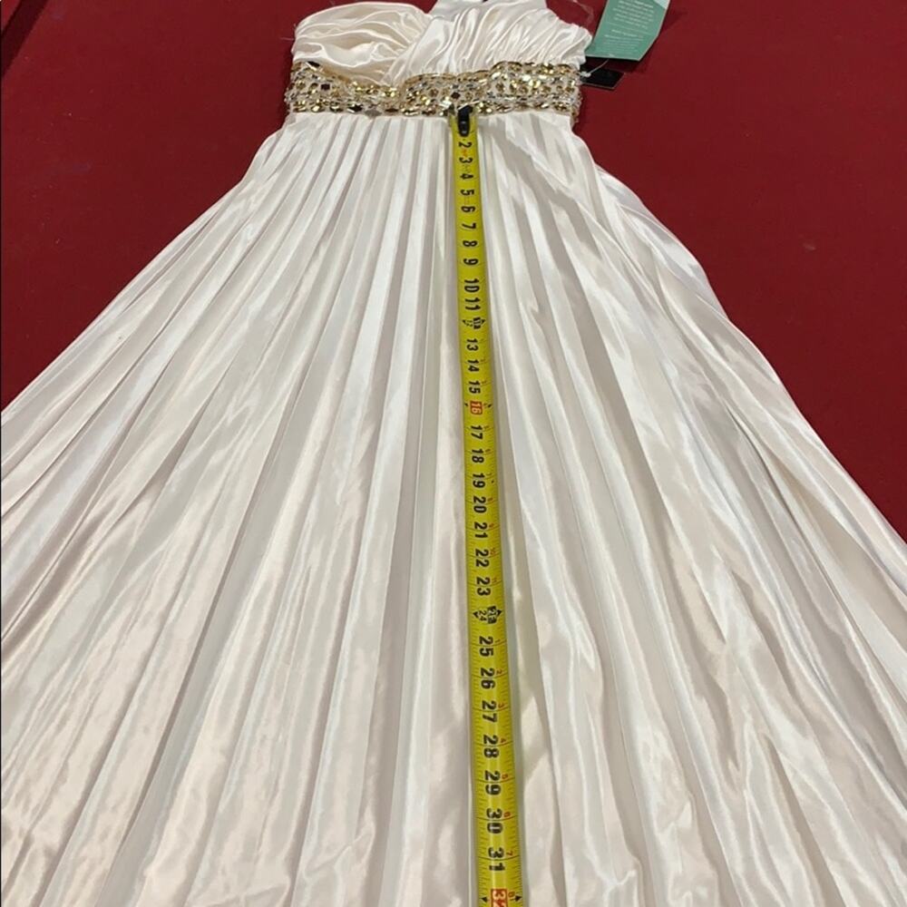 My Michelle One Shoulder Pleated Jeweled Gown - Picture 13 of 14